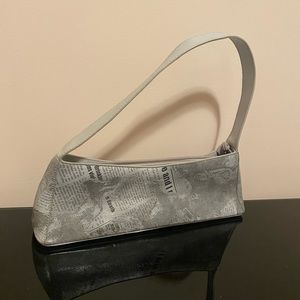 Y2K Newspaper Print Mini Shoulder Bag